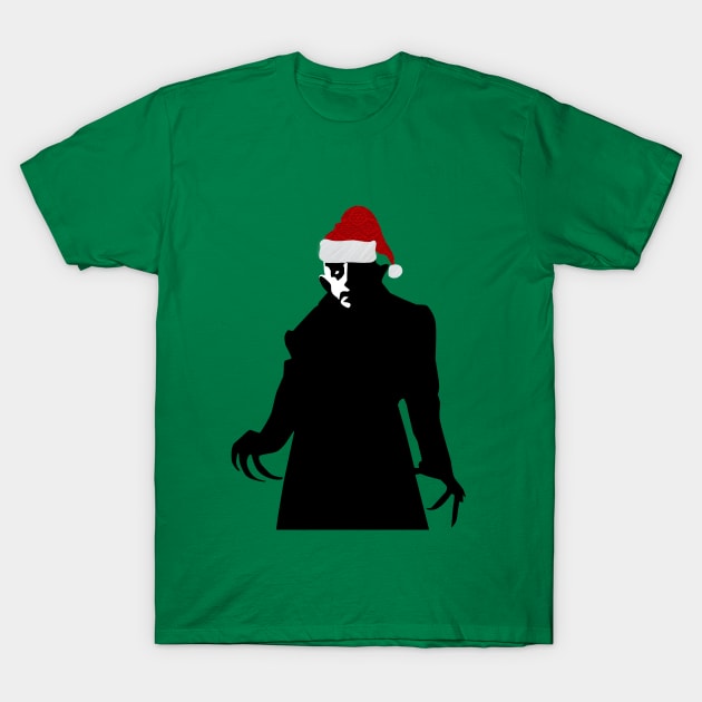 christmas santa claus vampire nosferatu T-Shirt by gossiprag